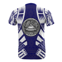 American Samoa T Shirt American Samoan Seal Polynesian Tattoo Dark Blue Style - Polynesian Pride