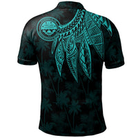 Federated States of Micronesia Polo Shirt Polynesian Wings (Turquoise) - Polynesian Pride