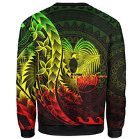 Papua New Guinea Sweatshirt - Polynesian Pattern Style Reggae Color - Polynesian Pride