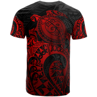 American Samoa Polynesian T Shirt American Samoa Seal Polynesian Red Turtle Tattoo - Polynesian Pride