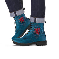 Scotland Celtic Leather Boots - Celtic Compass With Scottish Lion - Polynesian Pride