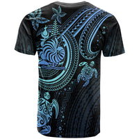New Caledonia Custom T shirt Blue Turtle - Polynesian Pride