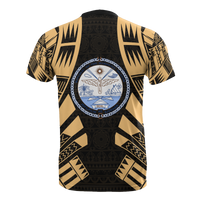Marshall Islands T Shirt Marshall Islands Seal Polynesian Tattoo Gold Style - Polynesian Pride