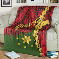 Papua New Guinea Eastern Highlands Province Polynesian Custom Personalised Blanket - Tribal Wave Tattoo - Polynesian Pride
