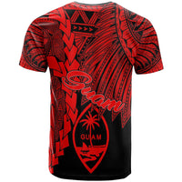 Guam Polynesian T Shirt Tribal Wave Tattoo Red - Polynesian Pride