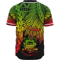Tuvalu Polynesian Custom Personalised Baseball Shirt - Tribal Wave Tattoo Reggae - Polynesian Pride