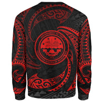 Federated States Of Micronesia Polynesian Sweater - Red Tribal Wave - Polynesian Pride