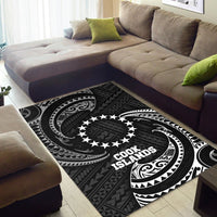 Cook Islands Polynesian Area Rug - White Tribal Wave - Polynesian Pride