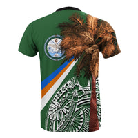 Marshall Islands Polynesian T Shirt Kwajalein Atoll Palm Tree Black - Polynesian Pride
