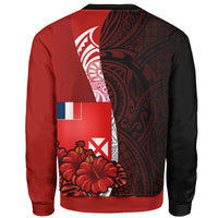 Wallis And Futuna Polynesian Custom Personalised Sweater - Coat Of Arm With Hibiscus - Polynesian Pride