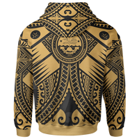 FSM Zip up Hoodie Gold Seal with Polynesian Tattoo - Polynesian Pride