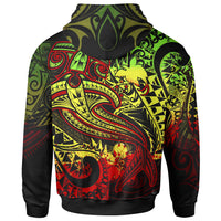 Papua New Guinea Zip up Hoodie Reggae Shark Polynesian Tattoo - Polynesian Pride