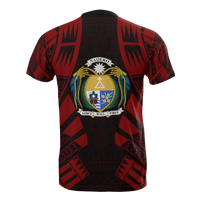 Nauru T Shirt Nauru Coat Of Arms Polynesian Tattoo Red Style - Polynesian Pride