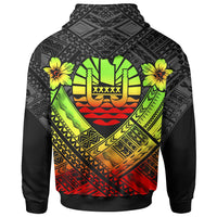 Tahiti Custom Polynesian Zip up Hoodie Tahiti Reggae Seal Camisole Hibiscus Style - Polynesian Pride