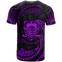 Tuvalu Polynesian Custom T Shirt Purple Tribal Wave - Polynesian Pride