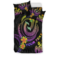 Polynesian Custom Personalised Bedding Set - Plumeria Flowers with Spiral Patterns - Polynesian Pride