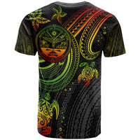 Marshall Islands Custom T shirt Coat Of Arm with Reggae Turtle - Polynesian Pride