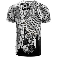 Tonga Polynesian Custom T Shirt Tribal Wave Tattoo White - Polynesian Pride