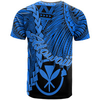 Hawaii Polynesian T Shirt Tribal Wave Tattoo Blue - Polynesian Pride
