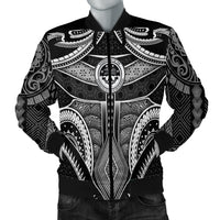 Polynesian FSM Men's Bomber Jacket - Poly Pattern With COA Federated States of Micronesia Black - Polynesian Pride