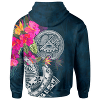 American Samoa Custom Zip up Hoodie Summer Vibes - Polynesian Pride