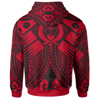 Pohnpei Hoodie Red Seal with Polynesian Tattoo - Polynesian Pride