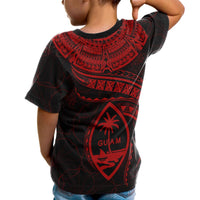 Guam Polynesian T Shirt Guam Waves (Red) - Polynesian Pride