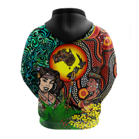 Australia Aboriginal Kangaroo Combine New Zealand Maori Kiwi Bird Hoodie LT2 - Polynesian Pride