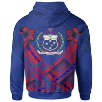 Samoa Custom Polynesian Zip up Hoodie Samoa Seal Camisole Hibiscus Style - Polynesian Pride