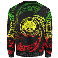 Federated States Of Micronesia Polynesian Custom Personalised Sweater - Reggae Tribal Wave - Polynesian Pride