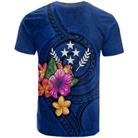 Kosare Micronesia Custom T Shirt Floral With Seal Blue - Polynesian Pride