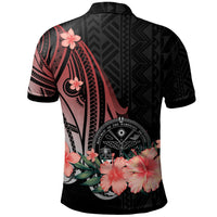 Marshall Islands Polo Shirt Red Polynesian Hibiscus Pattern Style - Polynesian Pride