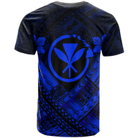 Hawaii Custom T Shirt Blue Kanaka MaoliPolynesian Patterns - Polynesian Pride