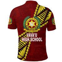 Tonga Vavau High School Tongan Patterns Polo Shirt LT12 - Polynesian Pride
