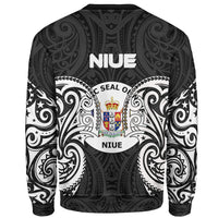 Niue Polynesian Custom Personalised Sweater - Spirit Style White - Polynesian Pride