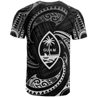Guam Polynesian All Over T Shirt White Tribal Wave - Polynesian Pride
