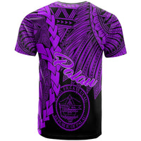 Palau Polynesian Custom T Shirt Tribal Wave Tattoo Purple - Polynesian Pride