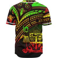 Fiji Baseball Shirt - Reggae Color Cross Style - Polynesian Pride