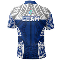 Guam Polynesian Polo Shirt Pattern With Seal Blue Version - Polynesian Pride