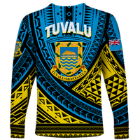 Tuvalu Long Sleeve Shirt 44th Independence Anniversary - Tribal Pattern - LT12 - Polynesian Pride
