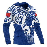 Tonga Polynesian Hoodie Tongan Pride (Bright Blue) - Polynesian Pride