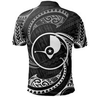 Yap Micronesia Polo Shirt White Tribal Wave - Polynesian Pride