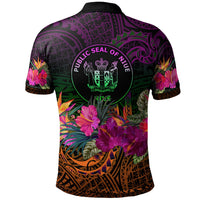 Niue Polynesian Custom Polo Summer Hibiscus - Polynesian Pride