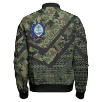 Guam Sleeve Zip Bomber Jacket - Custom Guam Camo Deluxe Polynesian Tattoo Bomber Jacket - Polynesian Pride