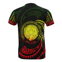 Northern Mariana Islands Polynesian Custom T Shirt Reggae Tribal Wave - Polynesian Pride