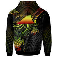 Tokelau Custom Zip up Hoodie Reggae Turtle - Polynesian Pride