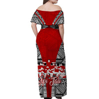 Custom Tonga Rugby Matching Dress and Hawaiian Shirt Ikale Tahi Sipi Tau LT2 - Polynesian Pride