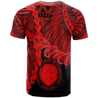 Northern Mariana Islands Polynesian Custom T Shirt Tribal Wave Tattoo Red - Polynesian Pride