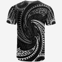 Polynesian Saltwater Nations T Shirt White Tribal Wave Black Version - Polynesian Pride