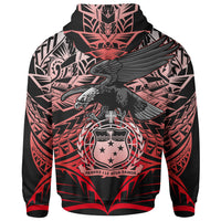 Samoa Polynesian ll Over Hoodie Eagle Tribal Pattern Red - Polynesian Pride